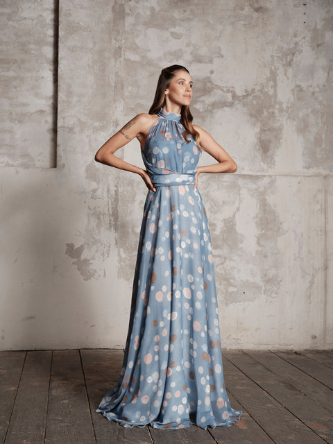Dress - Georgette American Light Blue Roberta Longo
