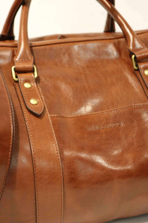 Large Tuscan Leather Weekender Bag (Zip Closure)