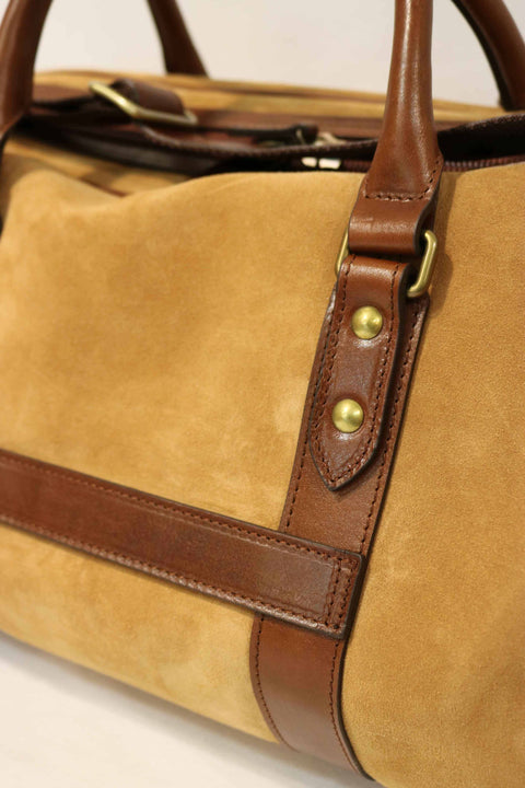 Small Suede & Tuscan Leather Weekender Bag