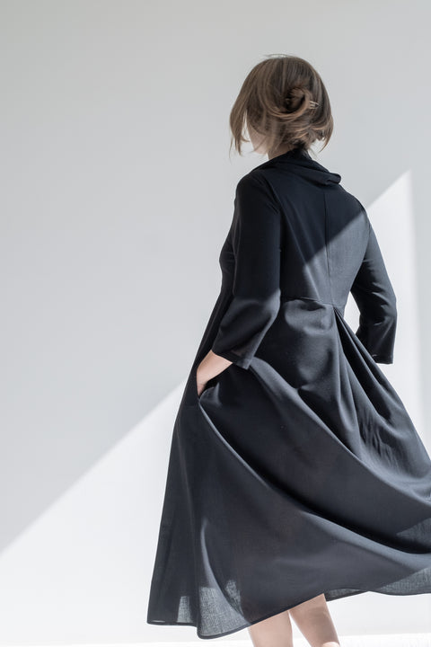 Dress - Accordo in wool gauze fabric Nei Miei Panni