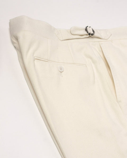 Trousers - Heavy Cotton White Pommella Napoli