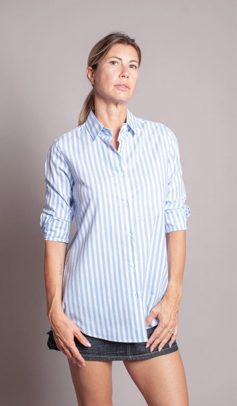 Barbara – Women's Striped Cotton Shirt – Relaxed Fit