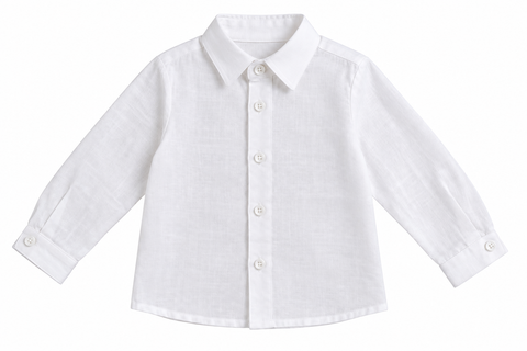 Linen Shirt With Wood-Effect Buttons | FM43059