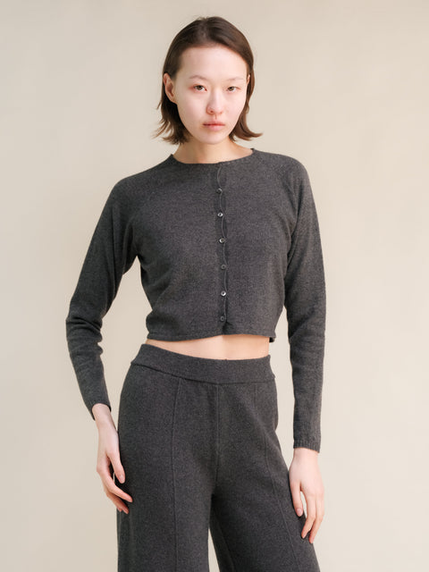 Cashmere Mix Cropped Cardigan (3D-Knit) - Lèmme