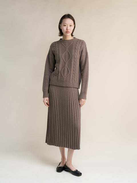 Cashmere Mix Plissè Skirt (3D-Knit) - Lèmme