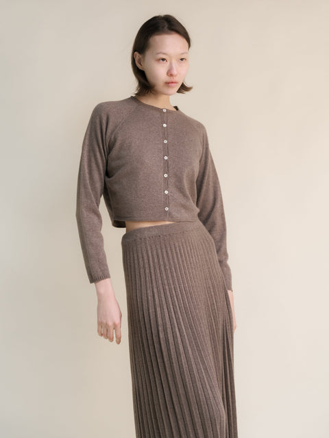 Cashmere Mix Cropped Cardigan (3D-Knit) - Lèmme