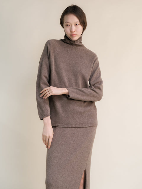 Cashmere Mix Turtleneck Sweater (3D-Knit) - Lèmme