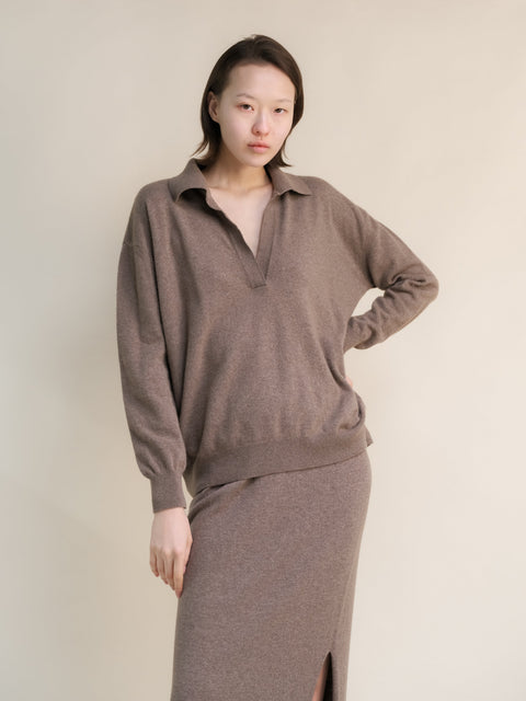 Cashmere Mix Polo Knit - Lèmme