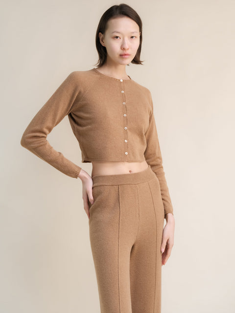 Cashmere Mix Cropped Cardigan (3D-Knit) - Lèmme