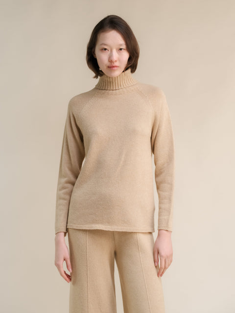 Cashmere Mix Turtleneck Sweater (3D-Knit) - Lèmme