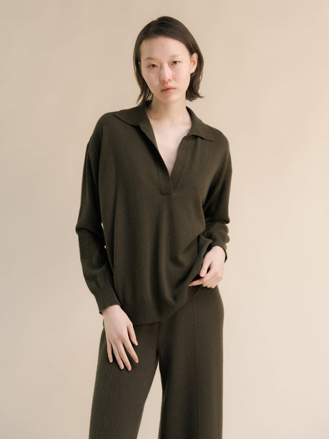 Cashmere Mix Polo Knit - Lèmme