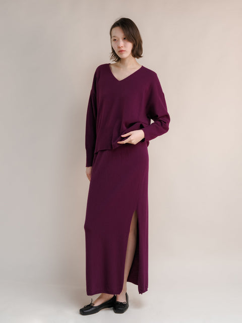 Cashmere Mix Maxi V-Neck Sweater - Lèmme