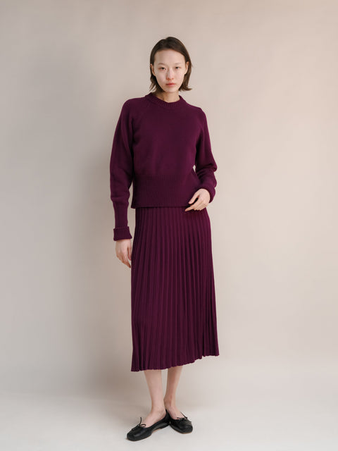 Cashmere Mix Plissè Skirt (3D-Knit) - Lèmme