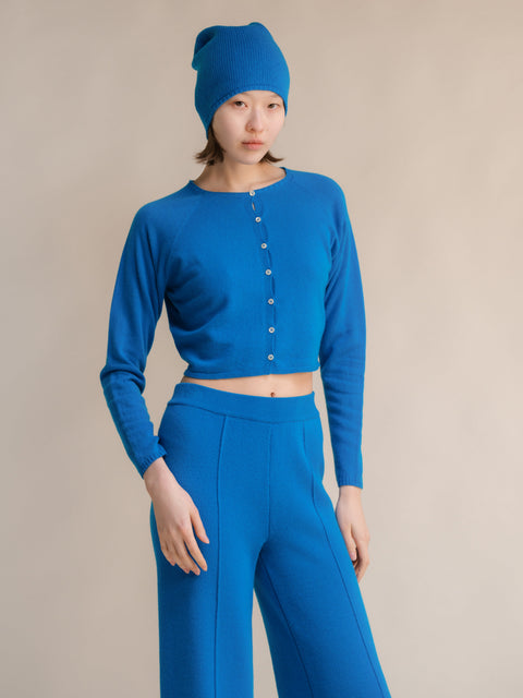 Cashmere Mix Cropped Cardigan (3D-Knit) - Lèmme