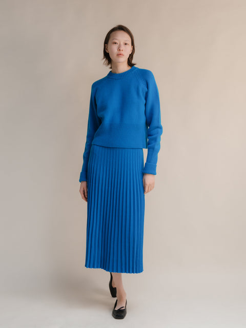 Cashmere Mix Plissè Skirt (3D-Knit) - Lèmme