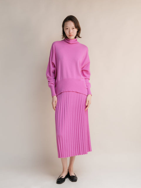 Cashmere Mix Plissè Skirt (3D-Knit) - Lèmme