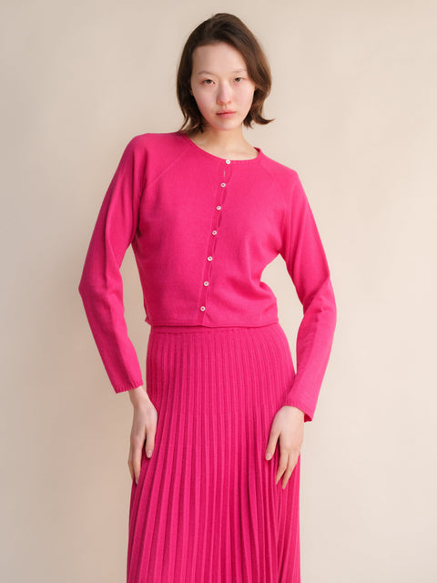 Cashmere Mix Cropped Cardigan (3D-Knit) - Lèmme