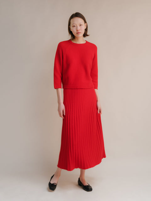 Cashmere Mix Plissè Skirt (3D-Knit) - Lèmme