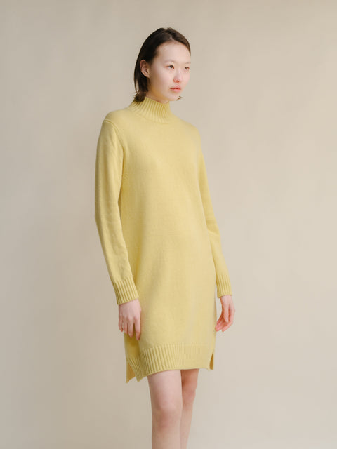 Cashmere Mix High Neck Midi Dress - Lèmme