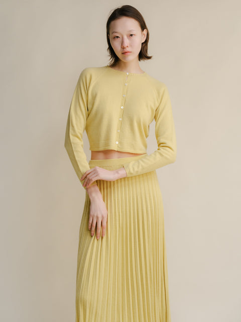 Cashmere Mix Cropped Cardigan (3D-Knit) - Lèmme