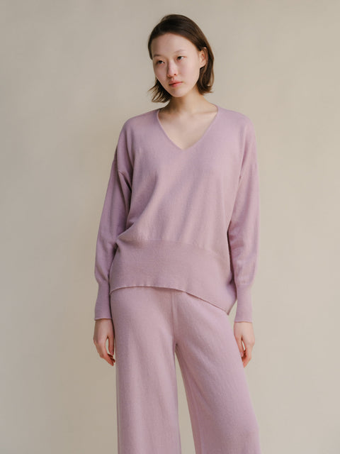 Cashmere Mix Maxi V-Neck Sweater - Lèmme