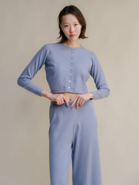 Cashmere Mix Cropped Cardigan (3D-Knit) - Lèmme