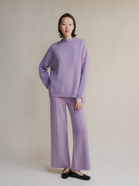 Cashmere Mix Solid Maxi Turtleneck Sweater - Lèmme