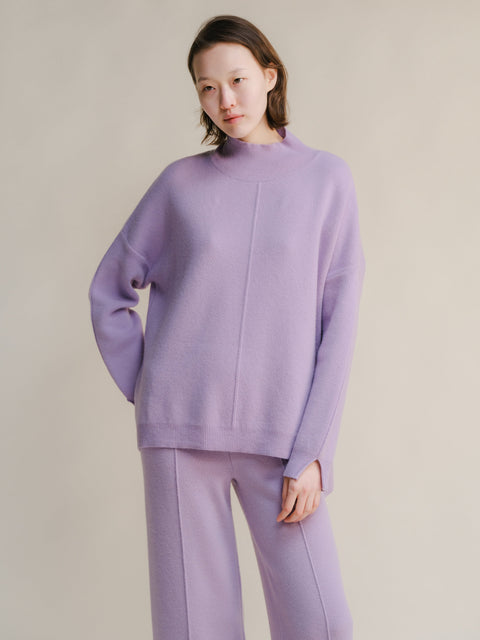Cashmere Mix Solid Maxi Turtleneck Sweater - Lèmme