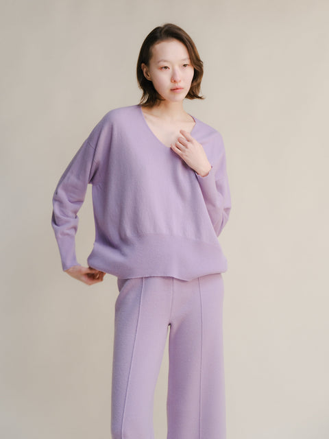 Cashmere Mix Maxi V-Neck Sweater - Lèmme