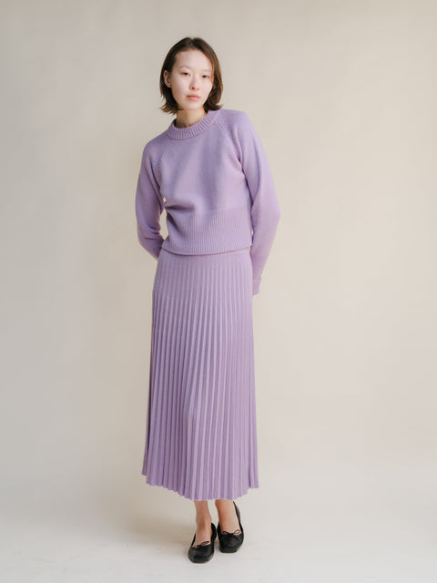 Cashmere Mix Plissè Skirt (3D-Knit) - Lèmme