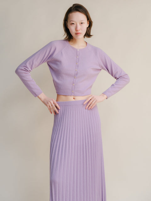 Cashmere Mix Cropped Cardigan (3D-Knit) - Lèmme