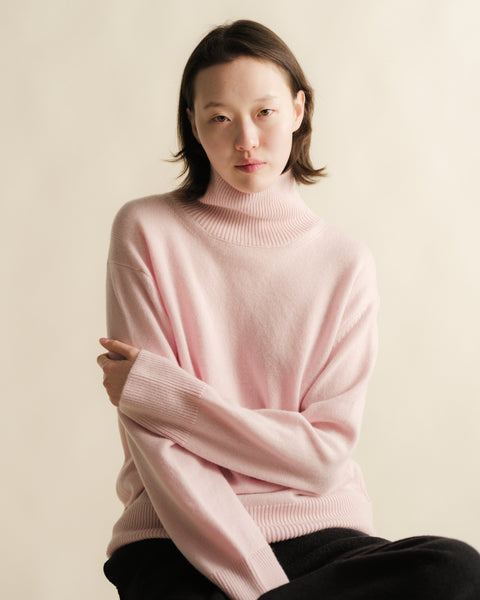 Pure Cashmere Maxi High Neck Sweater - Lèmme