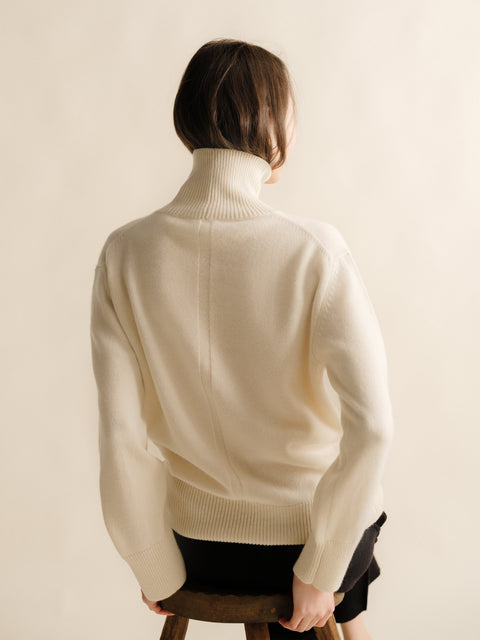 Pure Cashmere Maxi High Neck Sweater - Lèmme