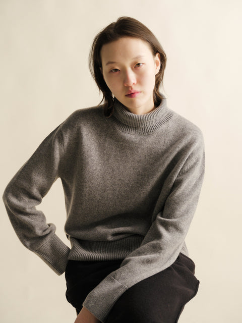 Pure Cashmere Maxi High Neck Sweater - Lèmme