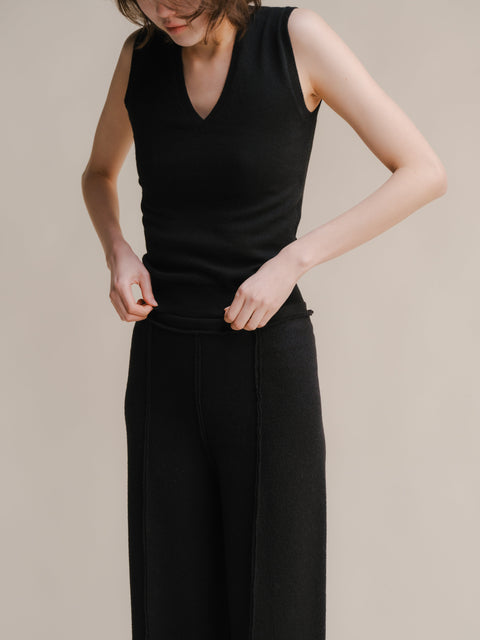 Pure Cashmere V-Neck Tank Top - Lèmme