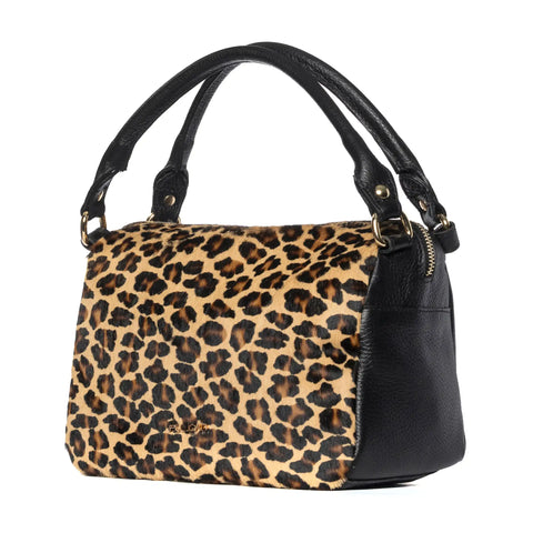 Tote in Pebbled Leather & Pony Hair
