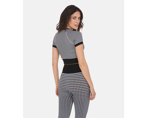 Top - Vichy Black/White Heart and Soul