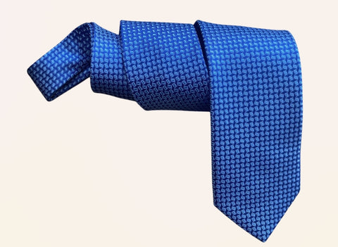 Textured Blue Silk Tie