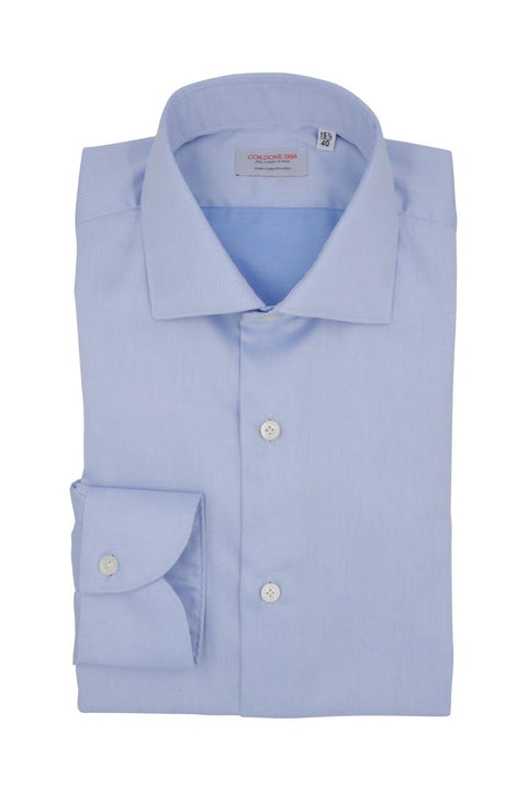 Azure Twill Solid Shirt Cordone 1956