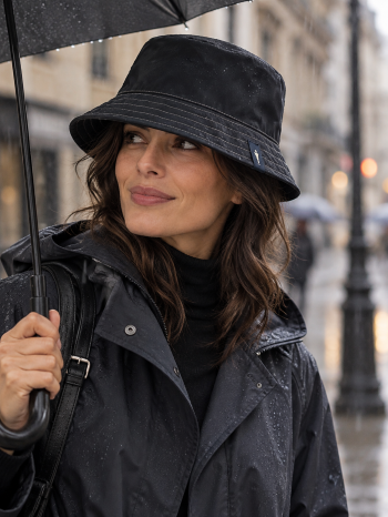 Versatile Hat – Blue with Beige Stitching