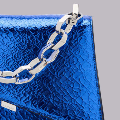 Bag - Crackle metallic blu Lamarr
