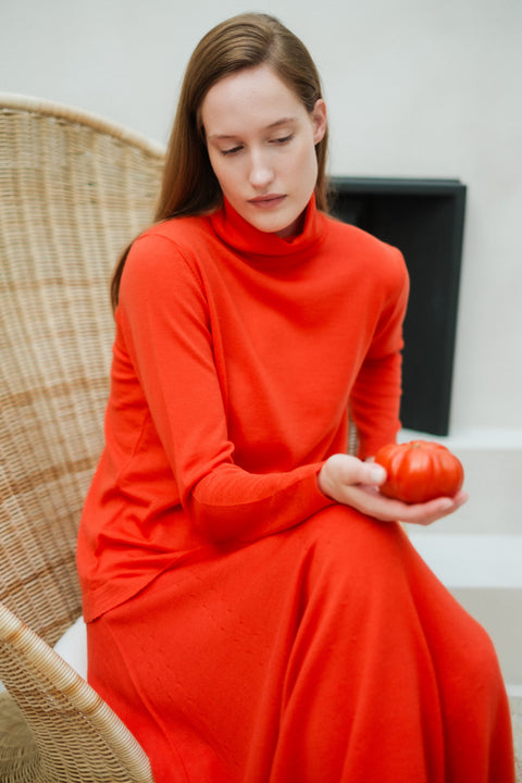 Extra Fine Merino Wool A-Line Skirt (3D-Knit) - Lèmme