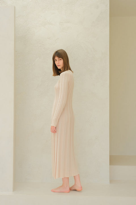 Fine Cotton Maxi Dress (3D-Knit) - Lèmme