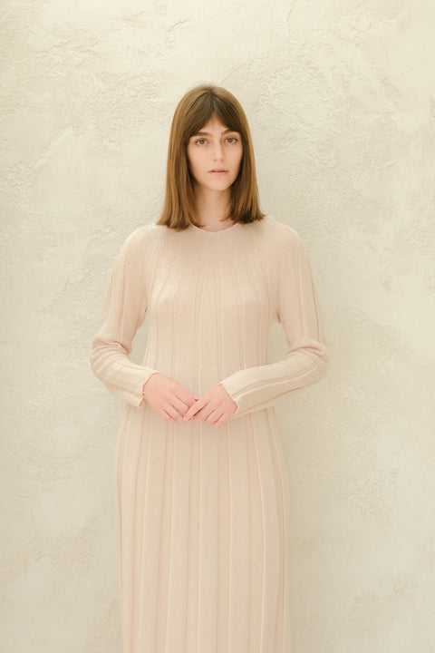 Fine Cotton Maxi Dress (3D-Knit) - Lèmme