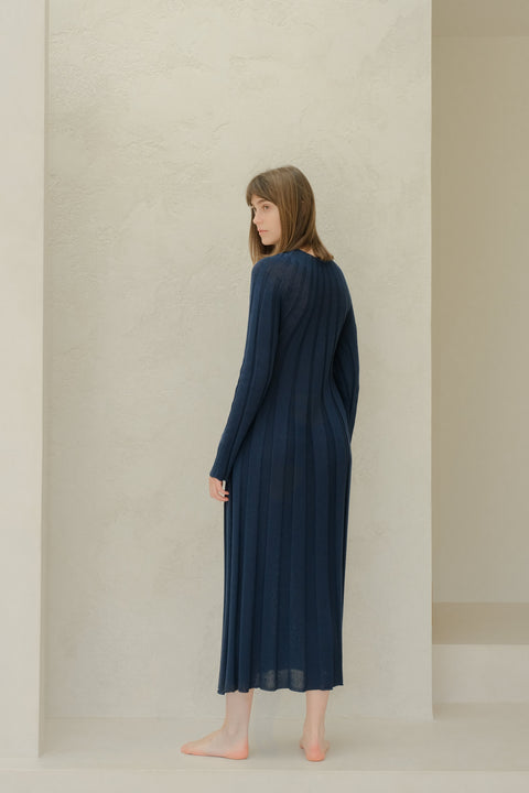 Fine Cotton Maxi Dress (3D-Knit) - Lèmme