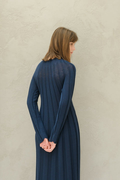 Fine Cotton Maxi Dress (3D-Knit) - Lèmme