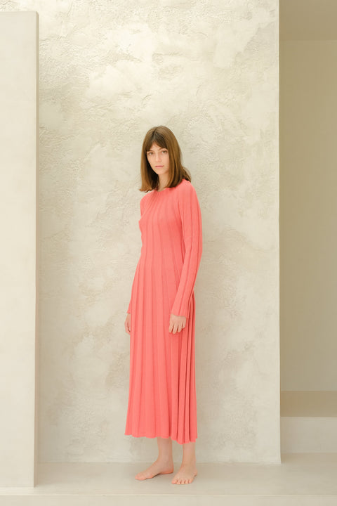 Fine Cotton Maxi Dress (3D-Knit) - Lèmme