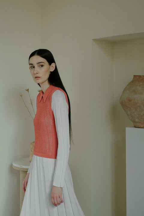 Fine Cotton Crochet Tank Polo - Lèmme
