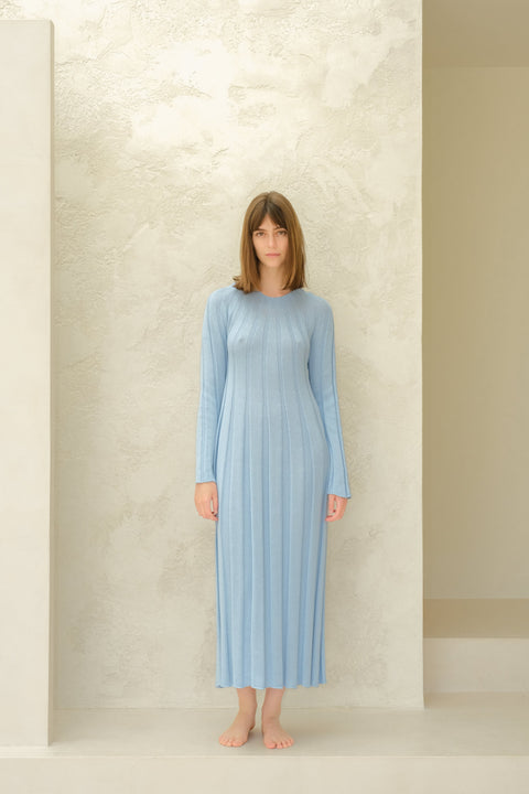 Fine Cotton Maxi Dress (3D-Knit) - Lèmme