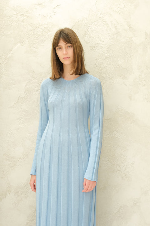 Fine Cotton Maxi Dress (3D-Knit) - Lèmme